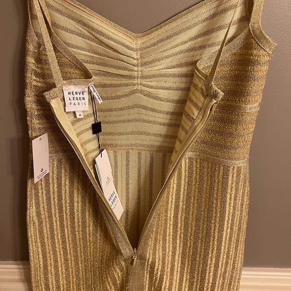 HERVE LEGER PARIS LUREX EYELASH SWEETHEART DRESS Size M NWT $999 - Picture 9 of 11
